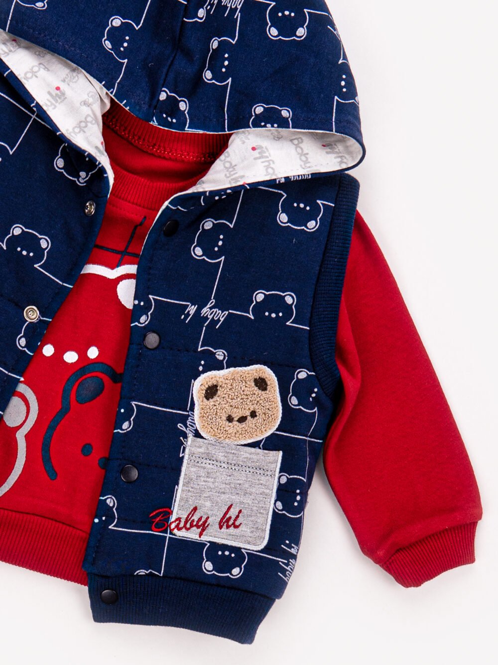 Ensemble 3 Pièces Vêtement bébé Garçon - Veste, Sweat & Pantalon Ourson – Image 3