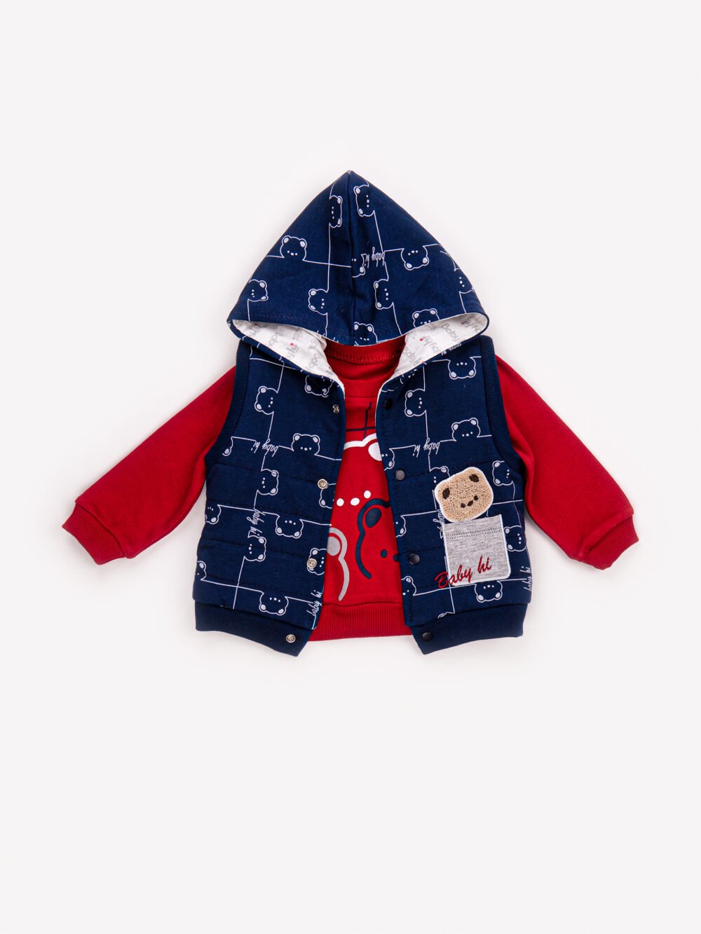 Ensemble 3 Pièces Vêtement bébé Garçon - Veste, Sweat & Pantalon Ourson – Image 8