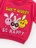 Ensemble 2 Pièces Vêtement bébé Fille - Sweat et Pantalon « Be Happy » (Rose) – Image 6