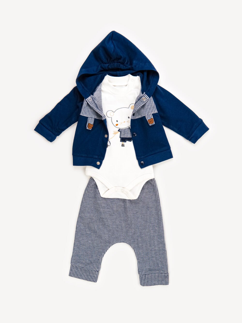 Ensemble 3 Pièces Vêtement bébé Garçon - Cardigan, Body & Pantalon Ours – Image 6