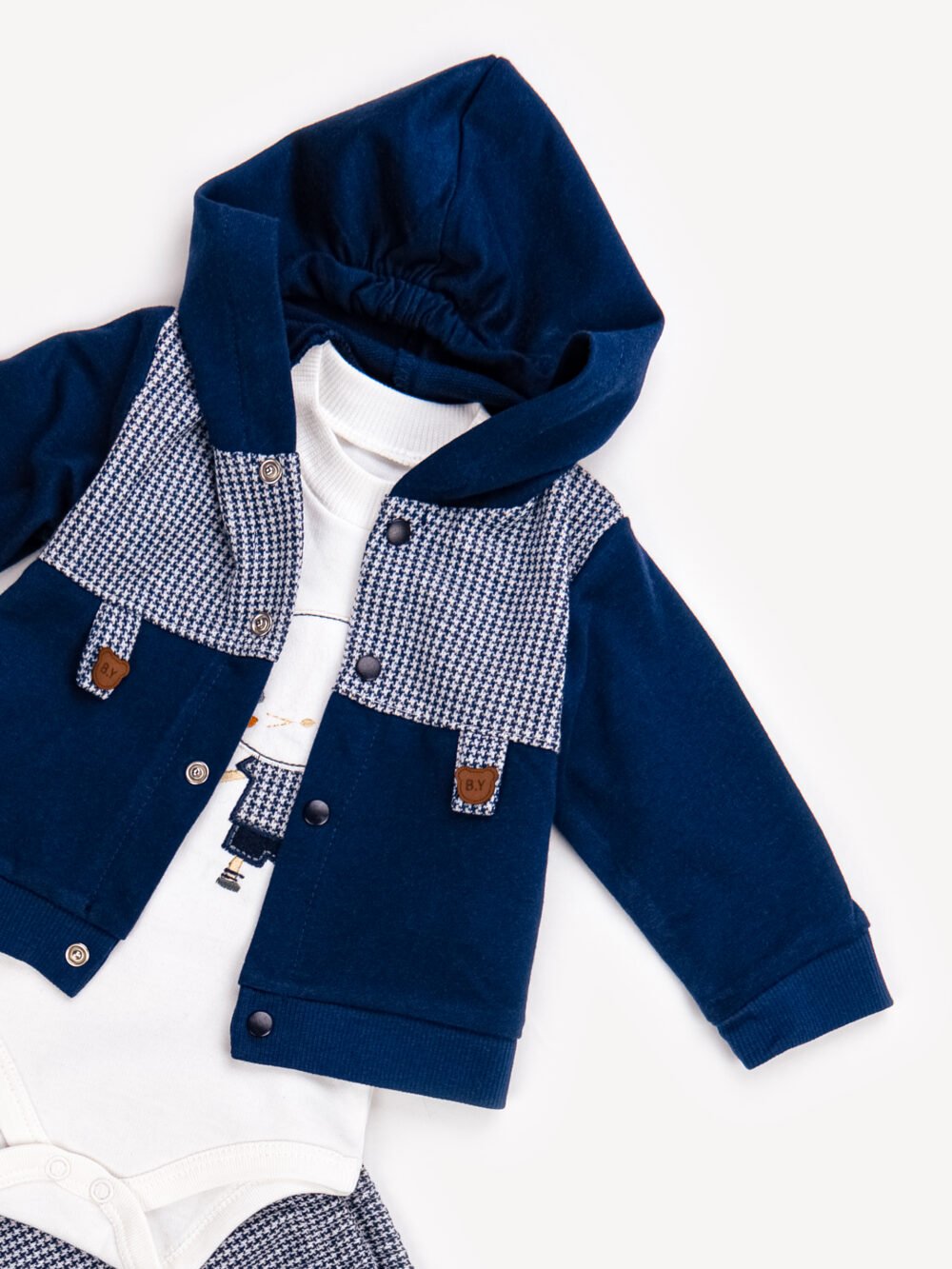 Ensemble 3 Pièces Vêtement bébé Garçon - Cardigan, Body & Pantalon Ours – Image 2