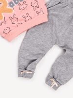 Ensemble 2 Pièces Vêtement bébé Fille - Sweat Rabbit & Pantalon (Pêche) – Image 4