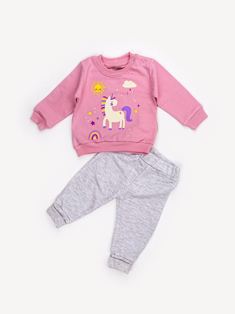 Ensemble 2 Pièces Fille – Pull Licorne et Pantalon Douillet