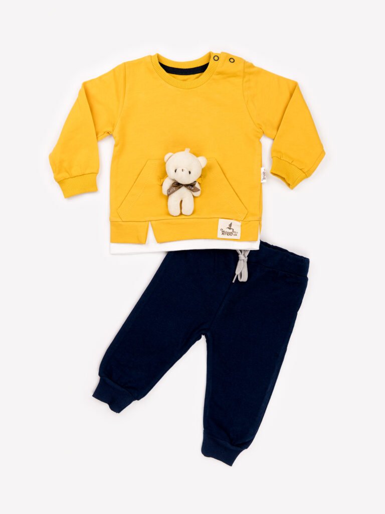Ensemble Garçon 2 Pièces – Sweat Ours Peluche et Pantalon