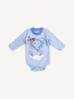 Ensemble 3 Pièces Garçon - Cardigan, Body & Pantalon Éléphant (Bleu) – Image 6