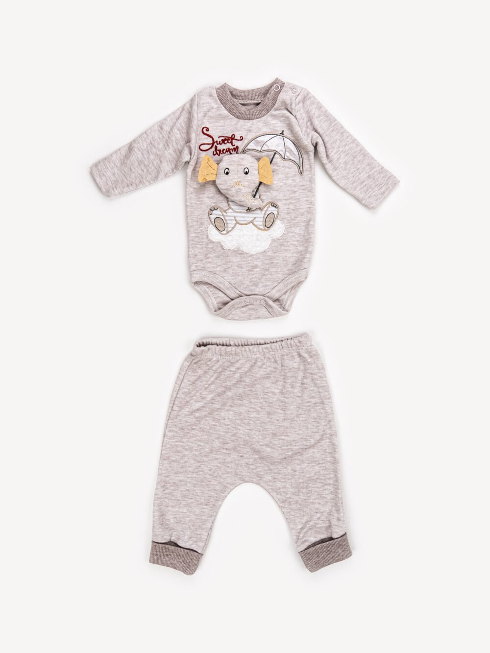 Ensemble 3 Pièces Garçon – Cardigan, Body & Pantalon Éléphant Ensemble 3 Pièces Garçon - Cardigan, Body & Pantalon Éléphant – Image 2