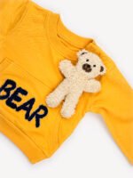Ensemble 2 Pièces Vêtement Bébé Garçon - Sweat & Pantalon avec Ours en Peluche (Orange) – Image 5