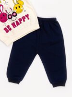 Ensemble 2 Pièces Vêtement bébé Fille - Sweat et Pantalon « Be Happy » (Beige) – Image 2