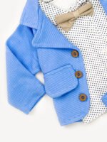 Ensemble 3 Pièces Vêtement bébé Garçon - Costume Élégant avec Noeud Papillon (Bleu) – Image 4