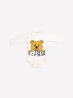 Ensemble 3 Pièces Vêtement bébé Garçon - Veste, Body & Pantalon Ours Amusant (Orange) – Image 6