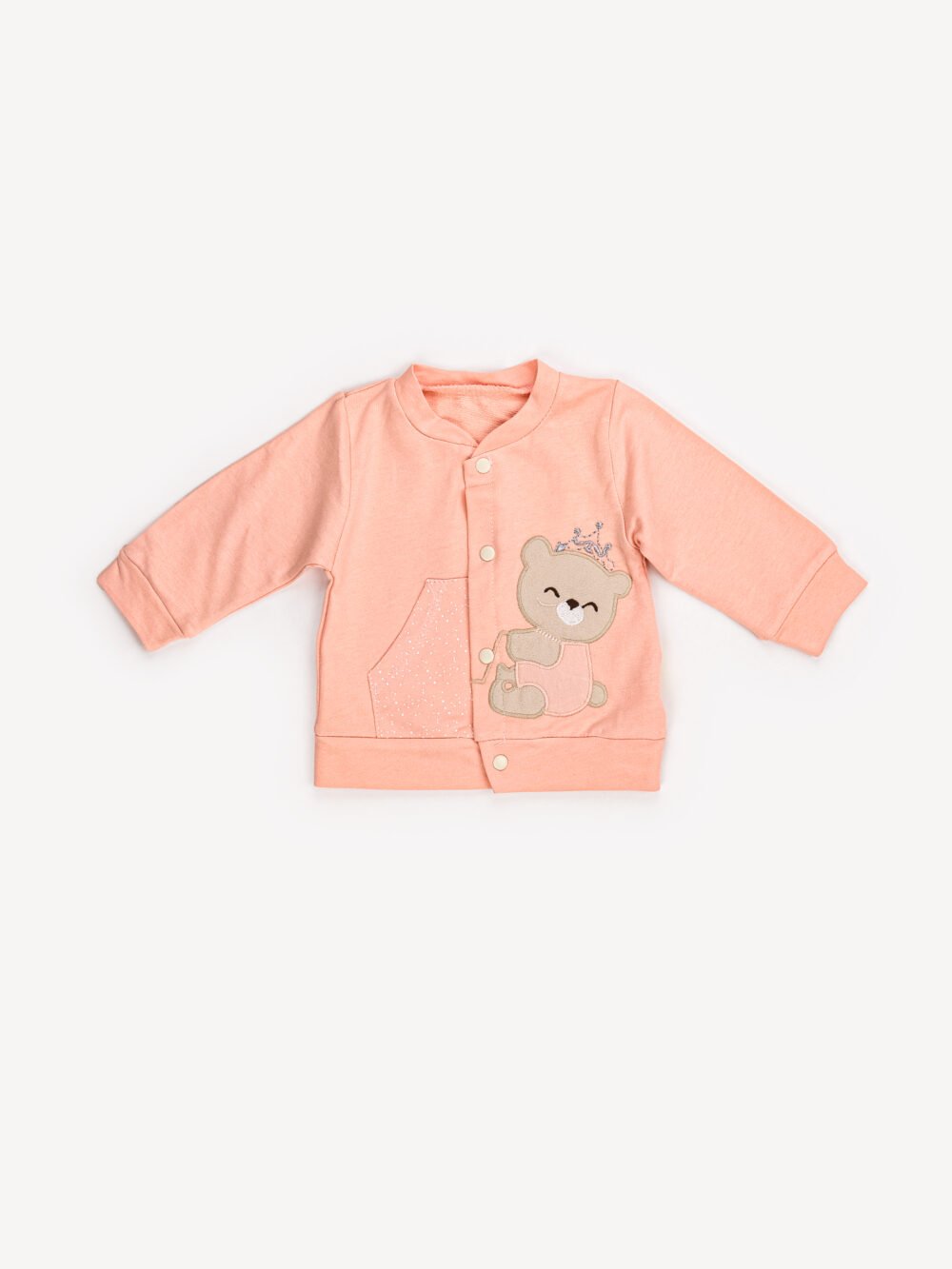 Ensemble 3 Pièces Vêtement bébé Fille - Veste, Body & Pantalon Ourson Couronné – Image 5