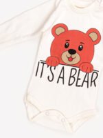 Ensemble 3 Pièces Vêtement bébé Garçon - Veste, Body & Pantalon Ours Amusant (Rouge) – Image 8