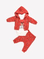 Ensemble 3 Pièces Garçon – Veste, Body & Pantalon Ours Amusant