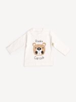 Ensemble 3 Pièces Vêtement Garçon - Hoodie zippé, T-shirt et Pantalon avec Motif Ours (Pêche) – Image 5