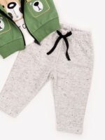 Ensemble 3 Pièces Vêtement Garçon - Hoodie zippé, T-shirt et Pantalon avec Motif Ours (Vert) – Image 4