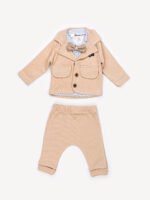 Ensemble 3 Pièces Garçon – Costume Élégant avec Noeud Papillon