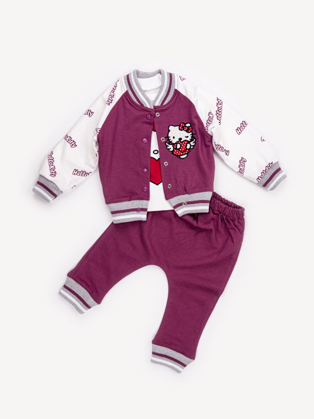 Ensemble 3 Pièces Fille – Veste, T-shirt & Pantalon Hello Kitty Ensemble 3 Pièces Fille – Veste, T-shirt & Pantalon Hello Kitty