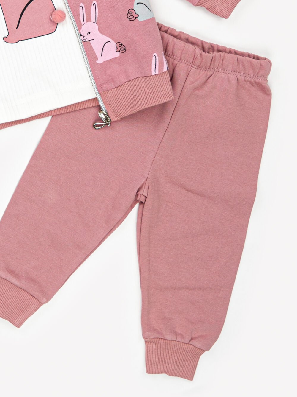 Ensemble 3 Pièces Vêtement bébé Fille - Veste, T-shirt & Pantalon Lapin – Image 4