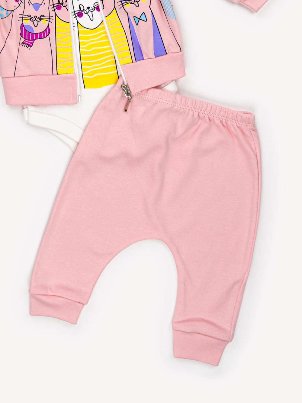 Ensemble 3 Pièces Vêtement bébé Fille - Veste, Body & Pantalon Chat Mignon – Image 6