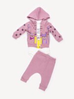 Ensemble 3 Pièces Vêtement bébé Fille - Veste, Body & Pantalon Chat Mignon (Rose) – Image 8