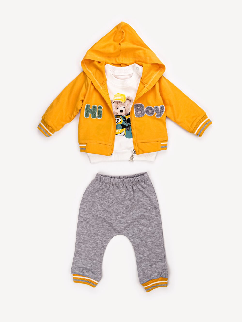 Ensemble 3 Pièces Vêtement bébé Garçon - Veste, T-shirt & Pantalon Hi Boy – Image 6