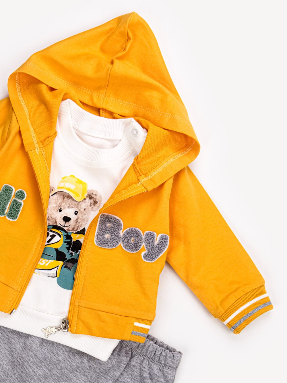 Ensemble 3 Pièces Vêtement bébé Garçon - Veste, T-shirt & Pantalon Hi Boy – Image 3