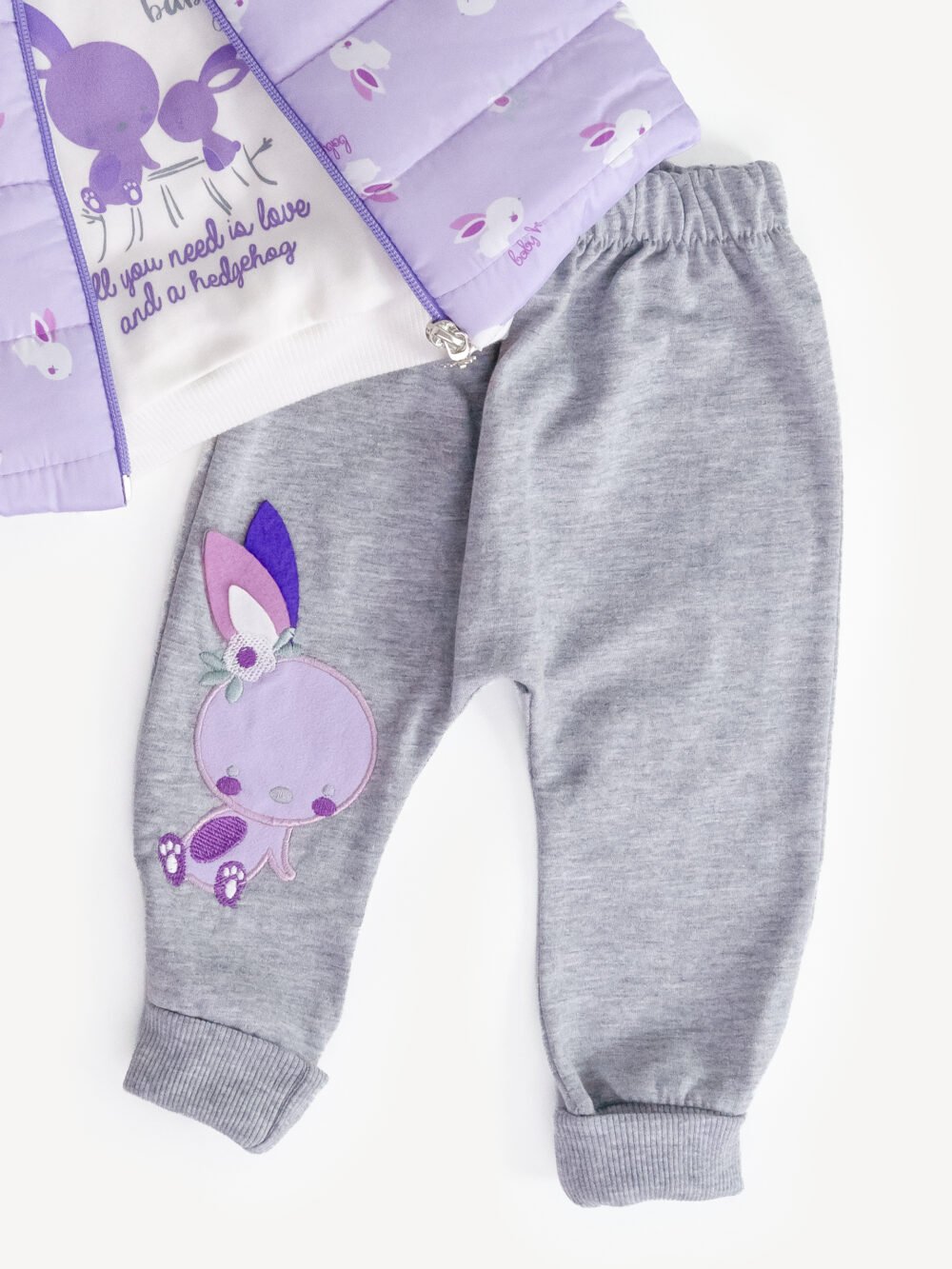 Ensemble 3 Pièces Vêtement Bébé Fille - Douceur Lapin pour Petites Princesses – Image 4