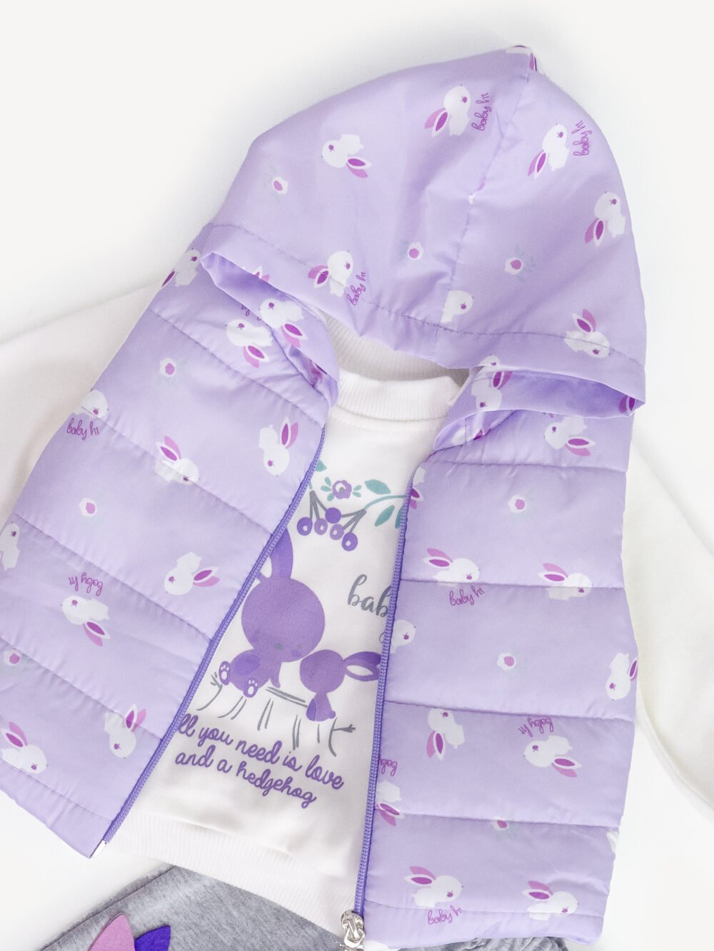Ensemble 3 Pièces Vêtement Bébé Fille - Douceur Lapin pour Petites Princesses – Image 3