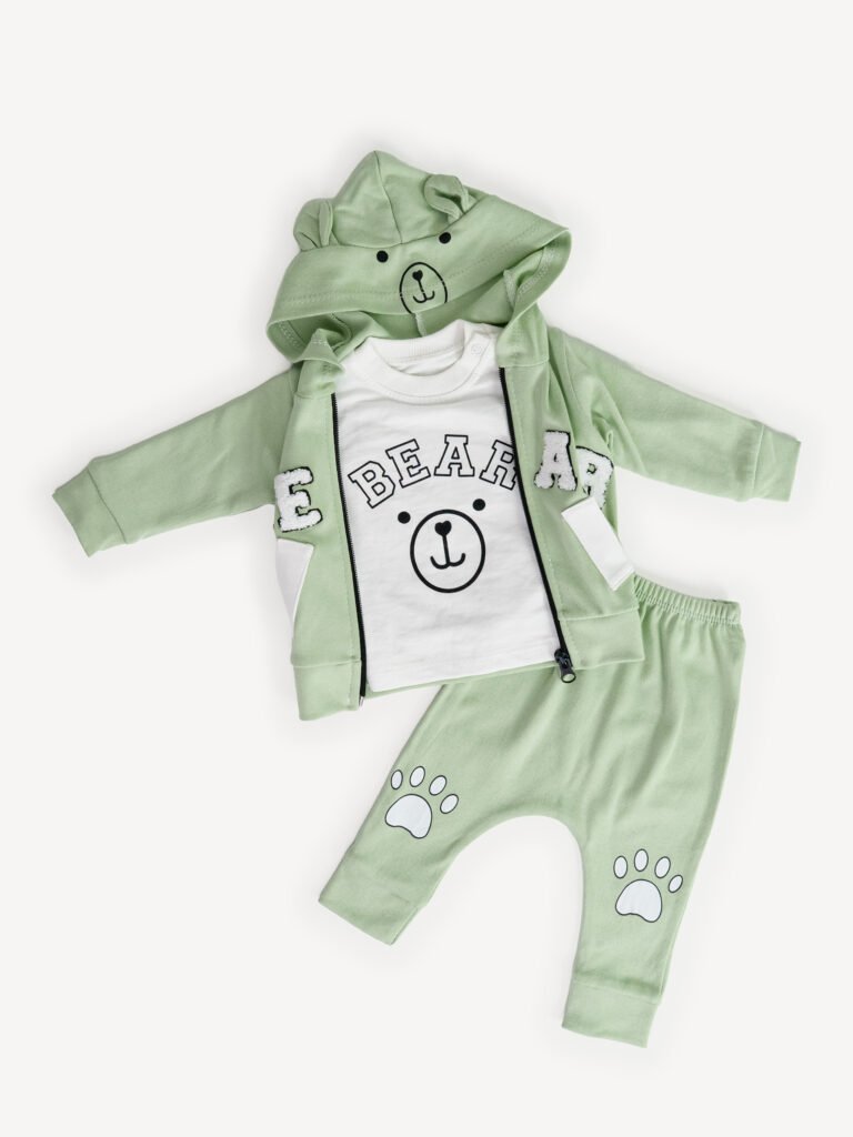 Ensemble 2 Pièces Vêtement Bébé Garçon – Sweatshirt « BEAR » & Pantalon