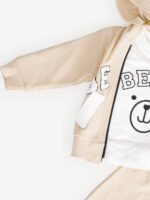 Ensemble 2 Pièces Vêtement Bébé Garçon - Sweatshirt "BEAR" & Pantalon (Beige) – Image 2