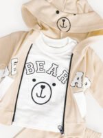 Ensemble 2 Pièces Vêtement Bébé Garçon - Sweatshirt "BEAR" & Pantalon (Beige) – Image 4