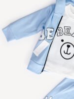 Ensemble 2 Pièces Vêtement Bébé Garçon - Sweatshirt "BEAR" & Pantalon (Bleu) – Image 2