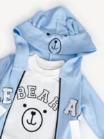Ensemble 2 Pièces Vêtement Bébé Garçon - Sweatshirt "BEAR" & Pantalon (Bleu) – Image 4