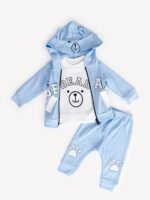 Ensemble 2 Pièces Vêtement Bébé Garçon - Sweatshirt "BEAR" & Pantalon (Bleu)
