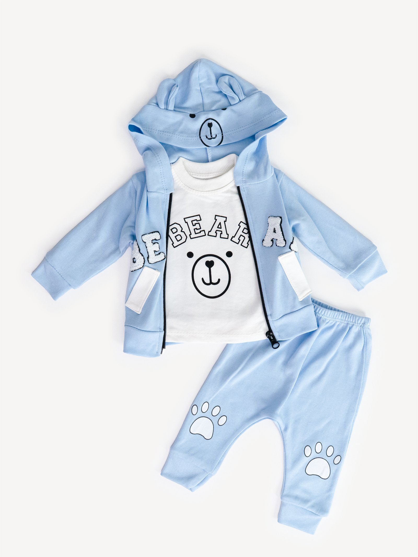 B-41 IMGS_0014_B-41 Blue Edited Ensemble 2 Pièces Vêtement Bébé Garçon - Sweatshirt "BEAR" & Pantalon (Bleu) – Image 1