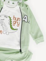 Ensemble 3 Pièces Vêtement Bébé Garçon - Veste "ROAR", T-shirt & Pantalon (Vert) – Image 3