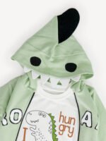 Ensemble 3 Pièces Vêtement Bébé Garçon - Veste "ROAR", T-shirt & Pantalon (Vert) – Image 2