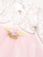 Robe de Cérémonie Vêtement Bébé Fille - Dentelle Précieuse & Tulle (Rose Clair) – Image 3
