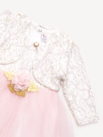 Robe de Cérémonie Vêtement Bébé Fille - Dentelle Précieuse & Tulle (Rose Clair) – Image 4