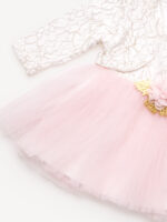 Robe de Cérémonie Vêtement Bébé Fille - Dentelle Précieuse & Tulle (Rose Clair) – Image 2