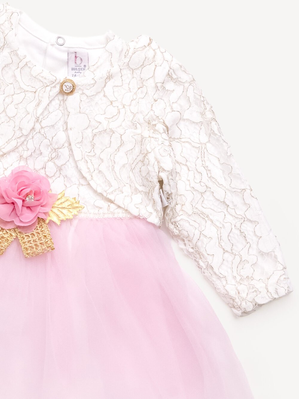 Robe de Cérémonie Vêtement Bébé Fille - Dentelle Précieuse & Tulle Blanc – Image 4