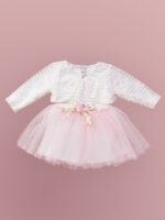 Robe de Cérémonie Vêtement Bébé Fille - Dentelle & Tulle Élégants (Rose)