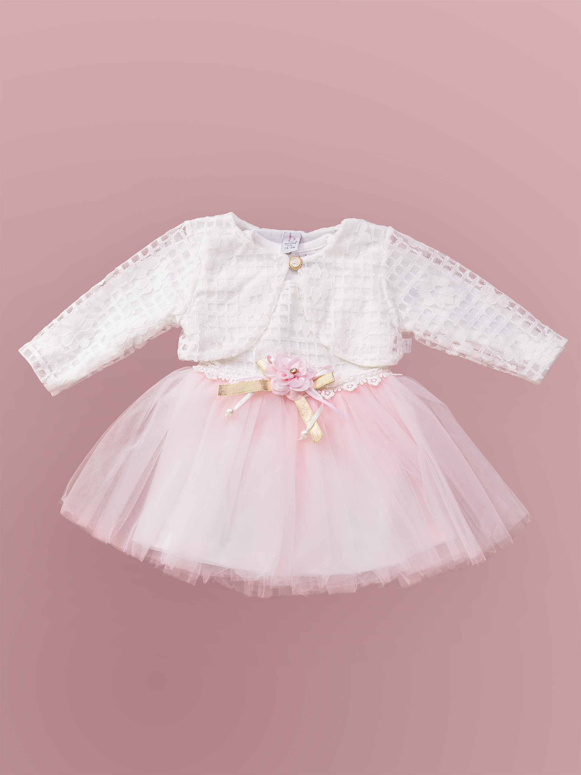 G-33 Light Pink IMGS_0003_G-34 Light Pink Edited Robe de Cérémonie Vêtement Bébé Fille - Dentelle & Tulle Élégants (Rose) – Image 1