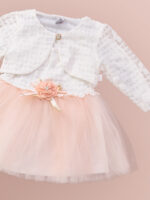 Robe de Cérémonie Vêtement Bébé Fille - Dentelle & Tulle Élégants (Pêche) – Image 4