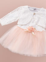 Robe de Cérémonie Vêtement Bébé Fille - Dentelle & Tulle Élégants (Pêche) – Image 2