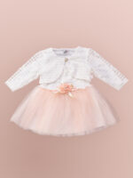 Robe de Cérémonie Vêtement Bébé Fille - Dentelle & Tulle Élégants (Pêche)
