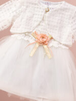 Robe de Cérémonie Vêtement Bébé Fille - Dentelle & Tulle Élégants (Blanc) – Image 3