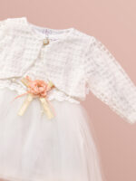 Robe de Cérémonie Vêtement Bébé Fille - Dentelle & Tulle Élégants (Blanc) – Image 4