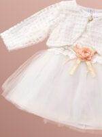 Robe de Cérémonie Vêtement Bébé Fille - Dentelle & Tulle Élégants (Blanc) – Image 2