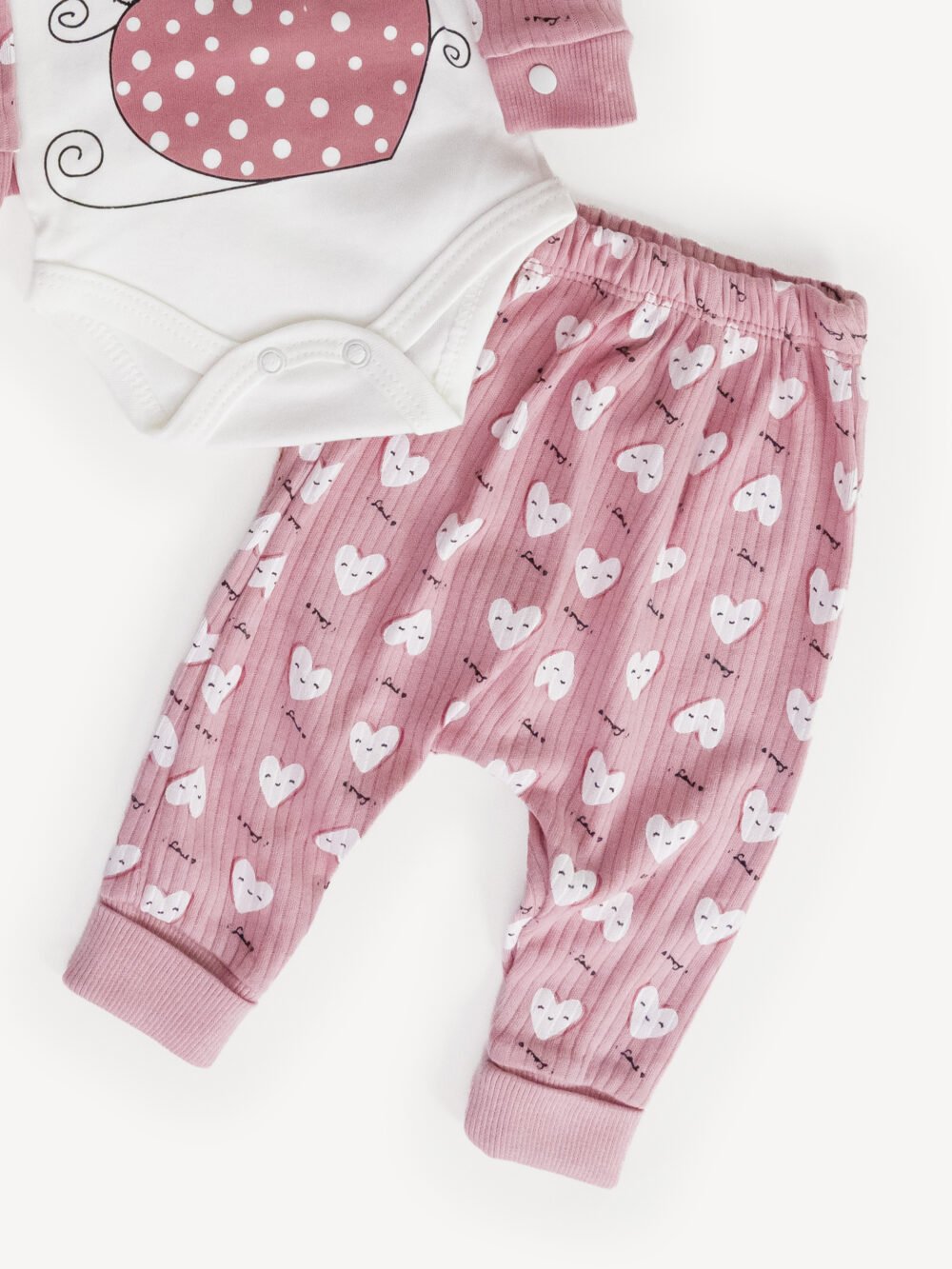 Ensemble Vêtement Bébé 3 Pièces – Veste à Capuche Motif Lapin, Body et Pantalon